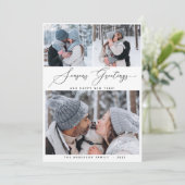 Vroege kerst 3 Collage Multi Photo Holiday Card Kaart (Staand voorkant)