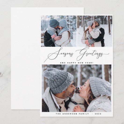 Vroege kerst 3 Collage Multi Photo Holiday Card Kaart (Voorkant / Achterkant)