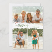 Vroege kerst 3 Foto Collage Holiday Card Feestdagenkaart (Voorkant)