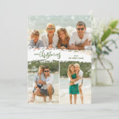 Vroege kerst 3 Foto Collage Holiday Card Feestdagenkaart (Staand voorkant)