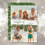 Vroege kerst 3 Foto Collage Holiday Card Feestdagenkaart<br><div class="desc">Op de kerstkaarten met meerdere foto's is er vrolijk kerstfeest in het teken op de sneeuw in het midden. Upload enkel drie foto's en voeg uw familiegroet en namen op de rug toe. *VERANDERT de kleur op de rug met ons het Uitgeven Hulpmiddel. Selecteer High Definition voor de beste fotokwaliteit....</div>