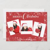 Vroege kerst 3 Foto Collage Holiday Card Feestdagenkaart (Voorkant)