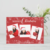 Vroege kerst 3 Foto Collage Holiday Card Feestdagenkaart (Staand voorkant)