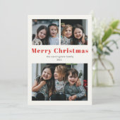 Vroege kerst 3 Foto Simple Holiday Card Feestdagenkaart (Staand voorkant)