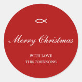 Vroege kerst Aangepaste tekst Naam Rode Ronde Sticker (Voorkant)