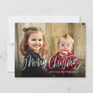 Vroege kerst Eenvoudige foto Red Holiday Card Feestdagenkaart