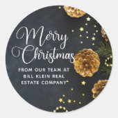 Vroege kerst - Elegant Business Black Gold Ronde Sticker (Voorkant)