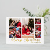 Vroege kerst Folie 6 FotoKerstmis Uitnodiging (Staand Voorkant)