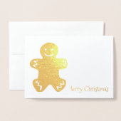 Vroege kerst Gingerbrood Man Cookie Holiday Folie Kaarten (Voorkant met envelop)
