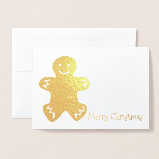 Vroege kerst Gingerbrood Man Cookie Holiday Folie Kaarten (Voorkant met envelop)