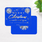 Vroege kerst Happy Holiday Naam Royal Blue Gold Visitekaartje (Bureau)