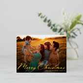 Vroege kerst Klassieke traditionele gouden foto Folie Feestdagen Briefkaart (Staand Voorkant)