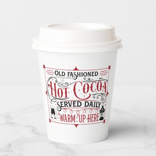 Vroege kerst met cacao papieren bekers (Voorkant)