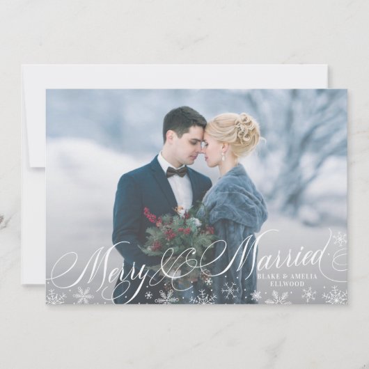 Vroege kerst met de eerste Pas getrouwd Feestdagenkaart (Voorkant)