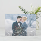 Vroege kerst met de eerste Pas getrouwd Feestdagenkaart (Staand voorkant)