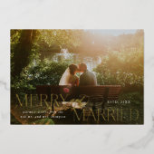 Vroege kerst met de Pas getrouwd van de goudkoorts Folie Feestdagenkaart (Voorkant)