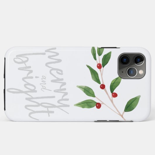 Vroege kerst met feestdagen en winterbes Case-Mate iPhone case (Achterkant (horizontaal))