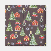 Vroege kerst met feestelijke feestdagen magneet (Voorkant)