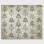 Vroege kerst met groene kerst met kerstbomen cadeaupapier (Vlak)