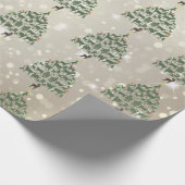 Vroege kerst met groene kerst met kerstbomen cadeaupapier (Hoek)