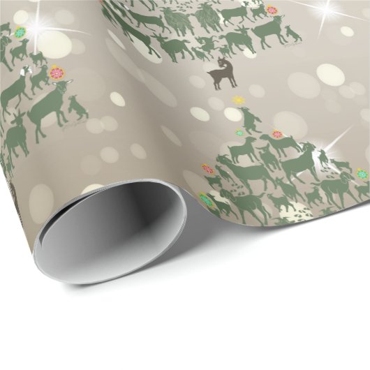 Vroege kerst met groene kerst met kerstbomen cadeaupapier (Rol Hoek)