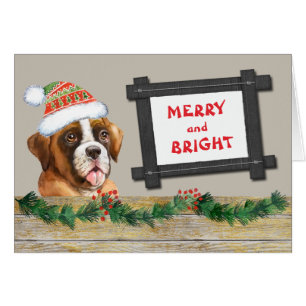 Vroege kerst met Merry en Bright Cute Boxer Dog