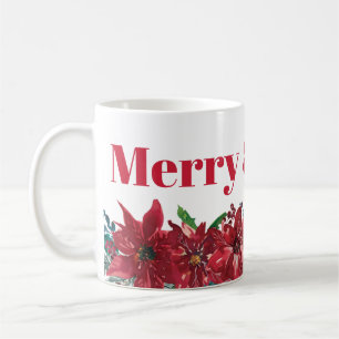 Vroege kerst met Merry en Bright Red Poinsettia Koffiemok