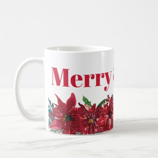 Vroege kerst met Merry en Bright Red Poinsettia Koffiemok (Links)