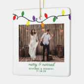 Vroege kerst met vrolijke kleuren keramisch ornament (Links)