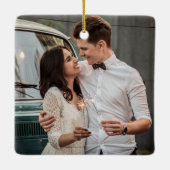 Vroege kerst met vrolijke kleuren keramisch ornament (Achterkant)