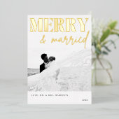 Vroege kerst met vrolijke Passen getrouwd Folie Feestdagenkaart (Staand Voorkant)