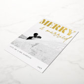 Vroege kerst met vrolijke Passen getrouwd Folie Feestdagenkaart (Gedraaid)