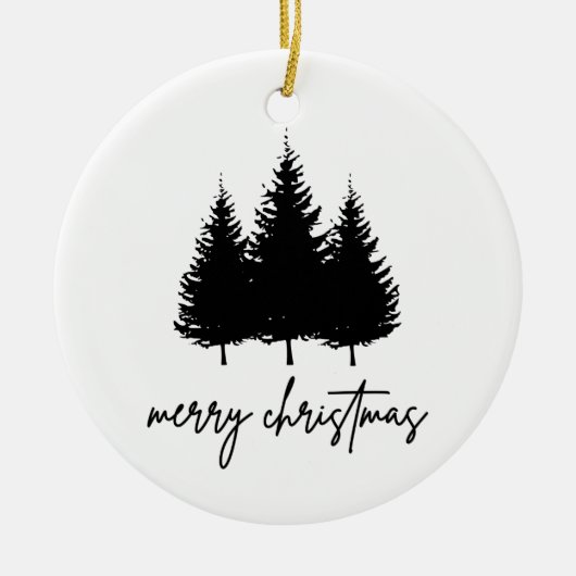 Vroege kerst minimalistische feestdag keramisch ornament (Voorkant)