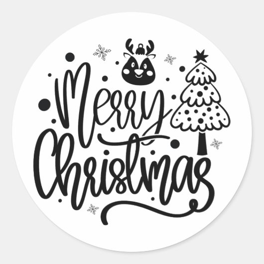 Vroege kerst minimalistische feestdag ronde sticker (Voorkant)