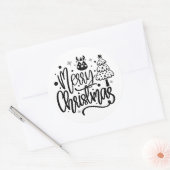 Vroege kerst minimalistische feestdag ronde sticker (Envelop)