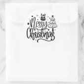 Vroege kerst minimalistische feestdag ronde sticker (Tas)