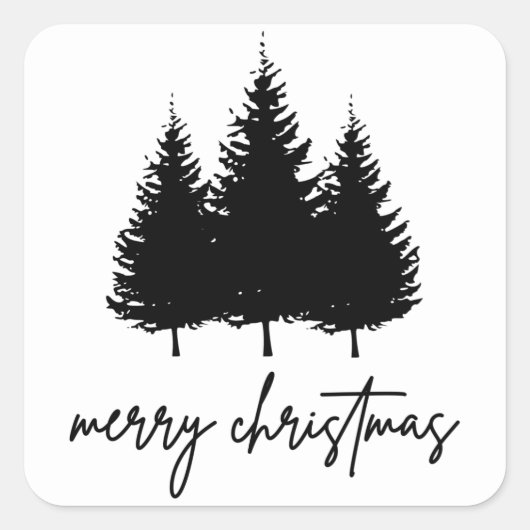 Vroege kerst minimalistische feestdag vierkante sticker (Voorkant)