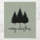 Vroege kerst minimalistische feestdag wijn etiket (Enkel label)