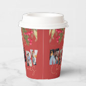 Vroege kerst Multi Foto Red Gold Holiday Party Papieren Bekers (Rechts)