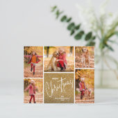 Vroege kerst Multi-Photo Gold-budgetkaarten (Staand voorkant)