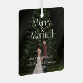 Vroege kerst van het huwelijk metalen ornament (Voorkant Rechts)