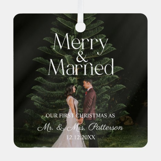 Vroege kerst van het huwelijk metalen ornament (Voorkant)