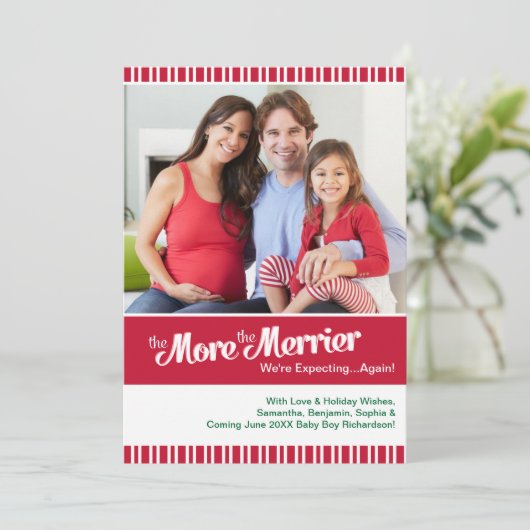 Vroege Kerst Zwangerschap Verwacht opnieuw Feestdagenkaart (Staand voorkant)