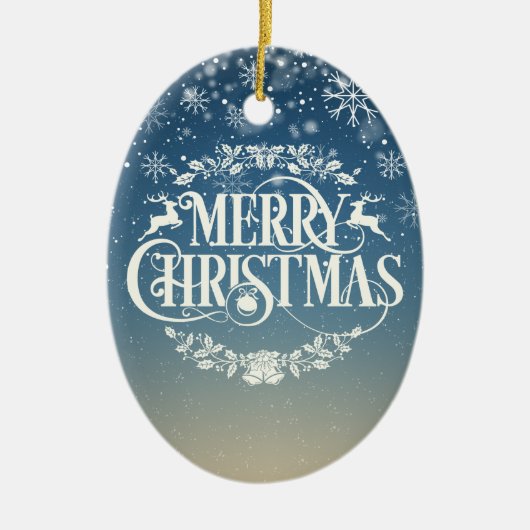 Vroege kerstagedag keramisch ornament (Voorkant)