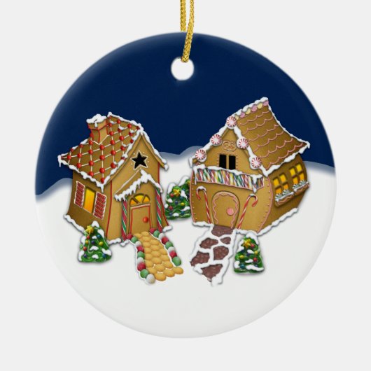 Vroege kerstak keramisch ornament (Voorkant)