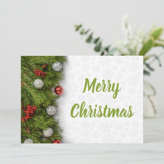 Vroege kerstaven en Ornamenten Kaart (Staand voorkant)