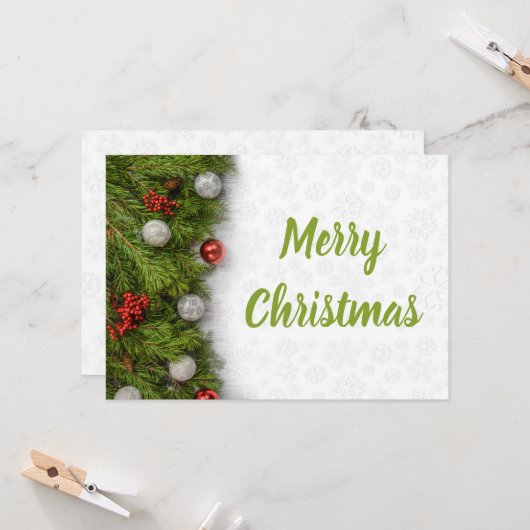 Vroege kerstaven en Ornamenten Kaart (Voorkant / Achterkant in situ)