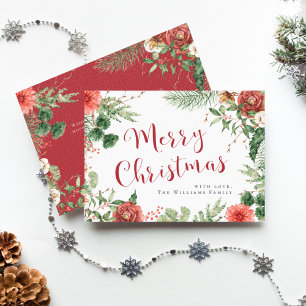 Vroege kerstavond Floral Holiday Card