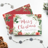 Vroege kerstavond Floral Holiday Card