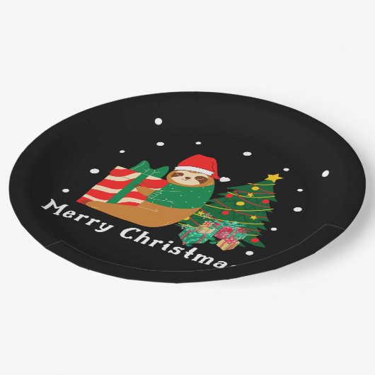 Vroege kerstavond papieren bordje (Gekanteld)